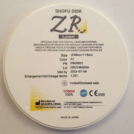 Z0023 SHOFU DISK ZR LUCENT 14MM A1