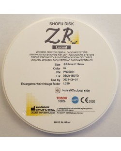 Z0024 SHOFU DISK ZR LUCENT 14MM A2
